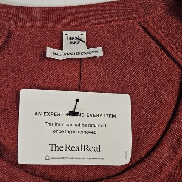 Hermes Red Cashmere Short-Sleeved Sweater - Picture 5 of 8